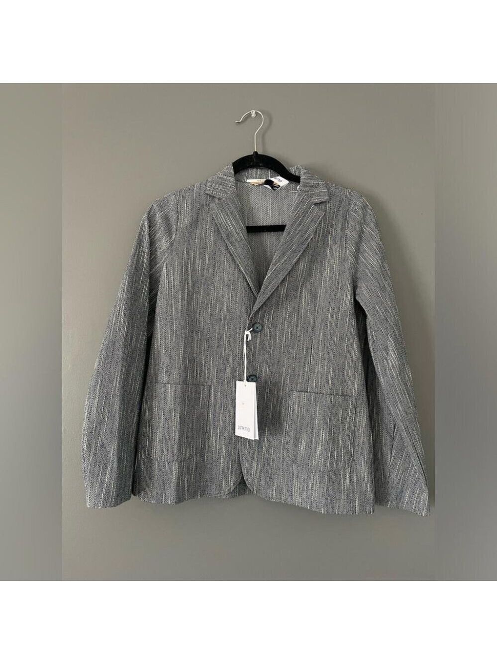 Lightweight Casual Blazer Distretto 12 Gray Modern Minimalist Blazer Size 14